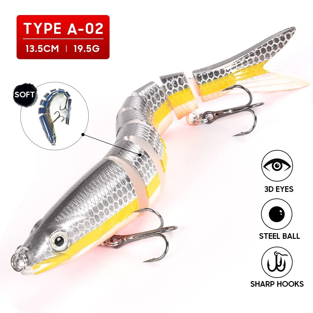 8-Segment Multi-Jointed Swimbait Fishing Lure