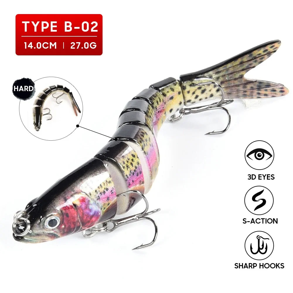 8-Segment Multi-Jointed Swimbait Fishing Lure