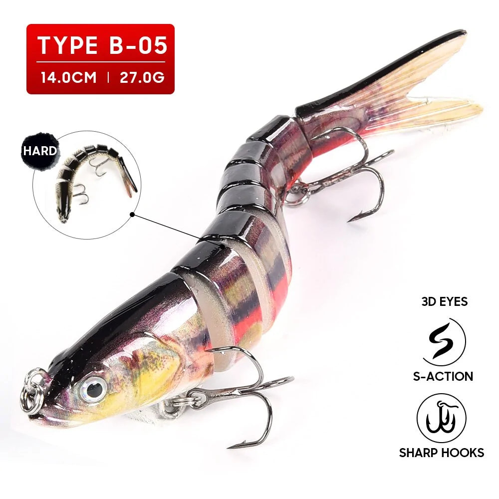 8-Segment Multi-Jointed Swimbait Fishing Lure